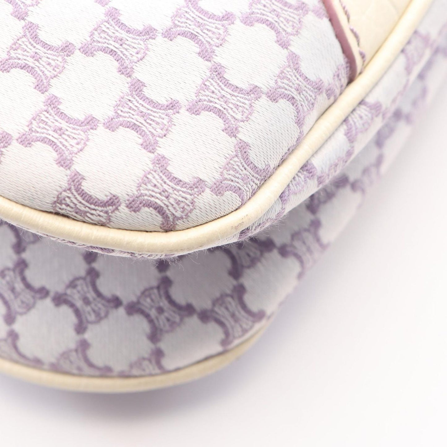 Celine Shoulder Bag Macadam Purple White Canvas Leather — view 6