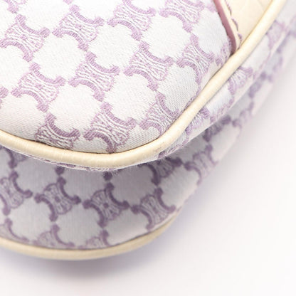 Celine Shoulder Bag Macadam Purple White Canvas Leather — view 6