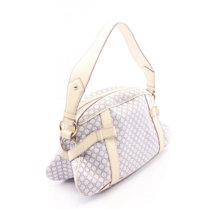 Celine Shoulder Bag Macadam Purple White Canvas Leather — view 2