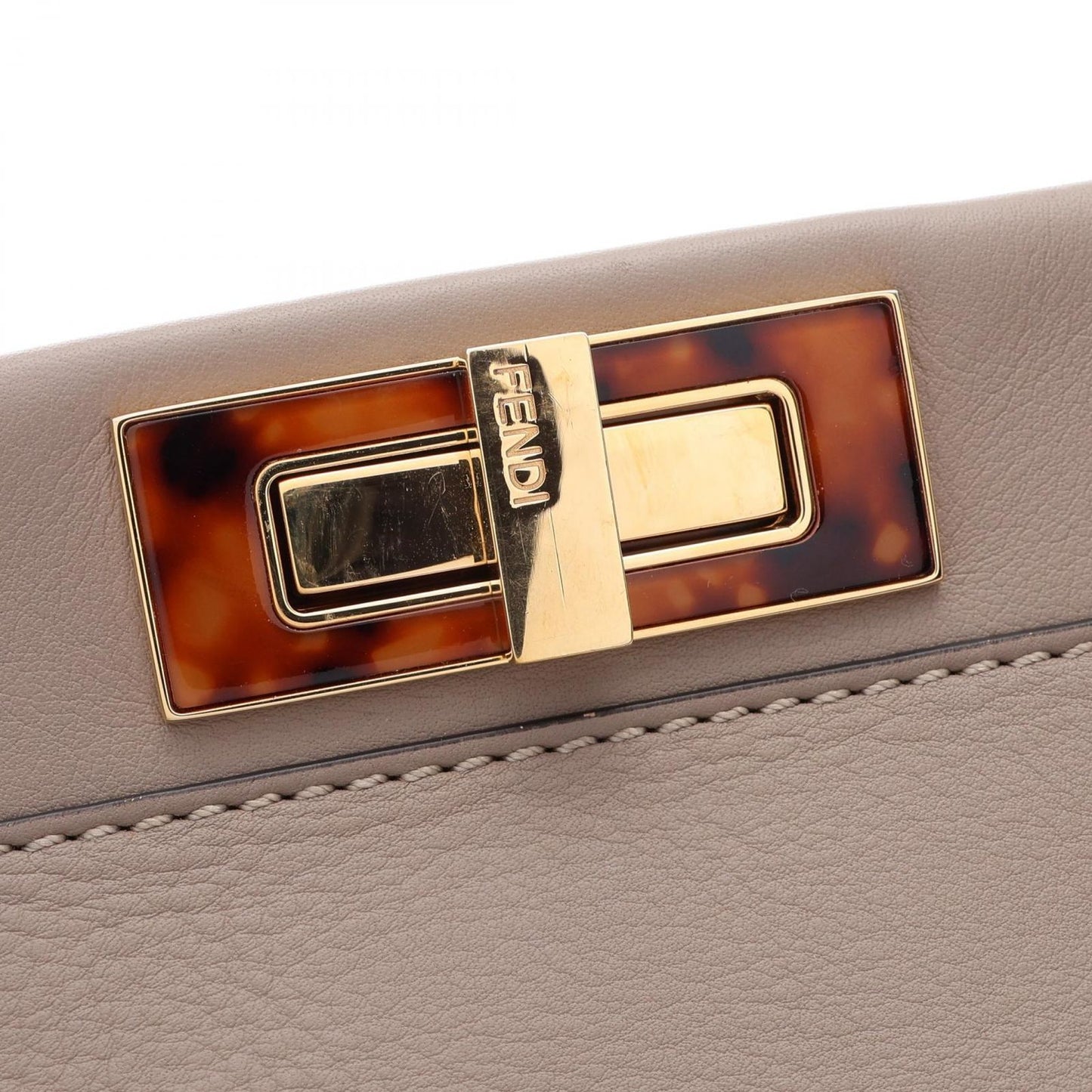 Fendi Handbag Peekaboo Regular 2-Way Gray Leather — view 7