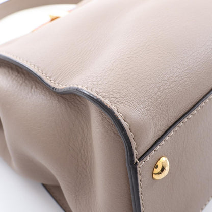 Fendi Handbag Peekaboo Regular 2-Way Gray Leather — view 5