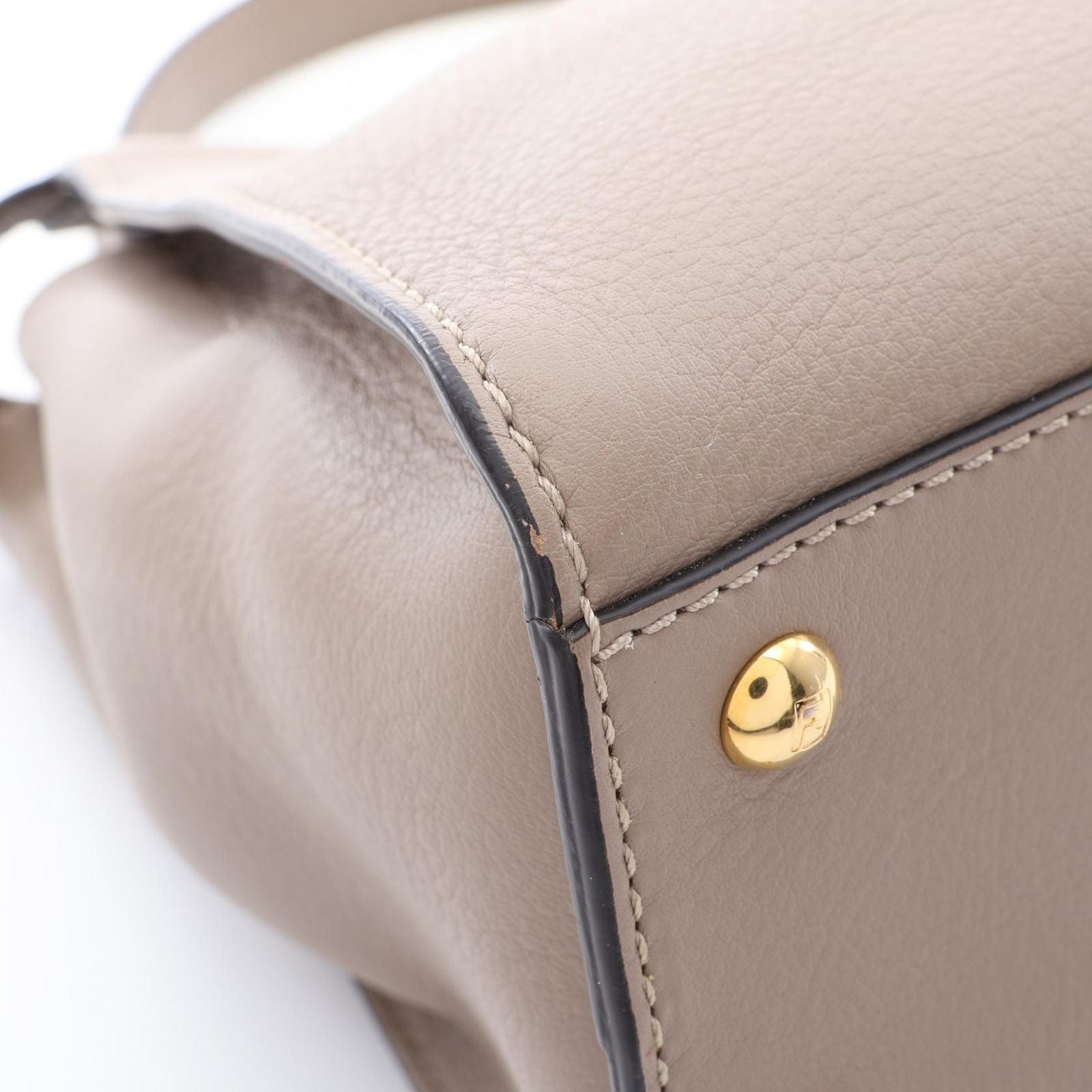 Fendi Handbag Peekaboo Regular 2-Way Gray Leather — view 6
