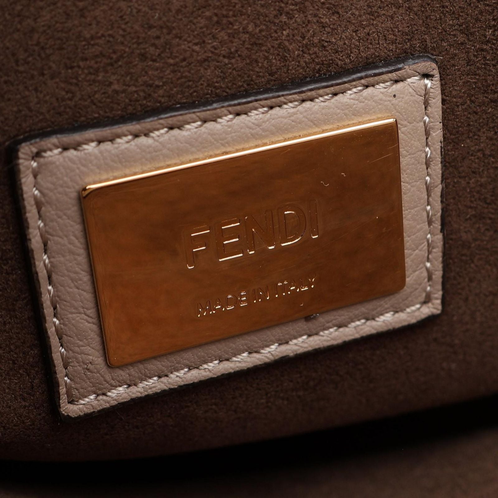 Fendi Handbag Peekaboo Regular 2-Way Gray Leather — view 4