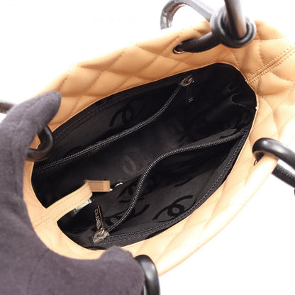 Chanel Tote Bag Cambon Line Small Beige Black Leather — view 3