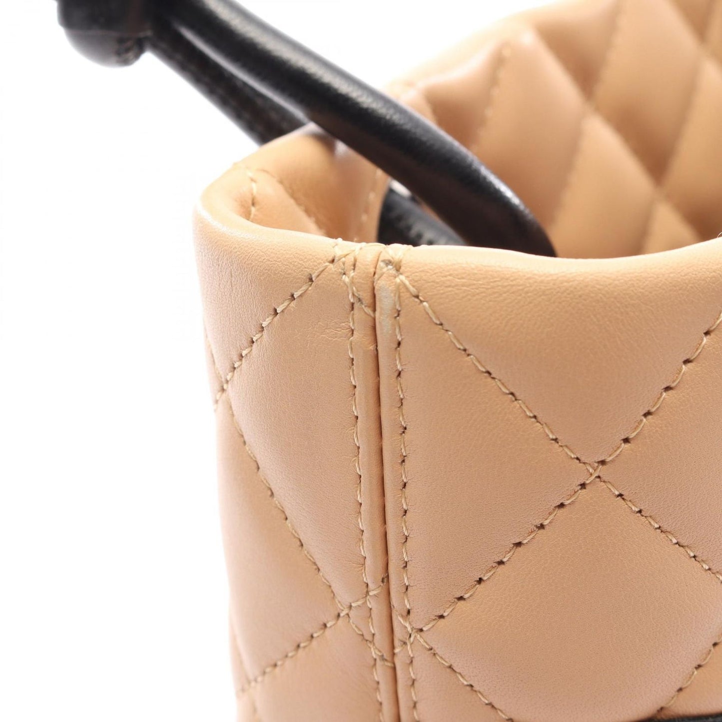 Chanel Tote Bag Cambon Line Small Beige Black Leather — view 6