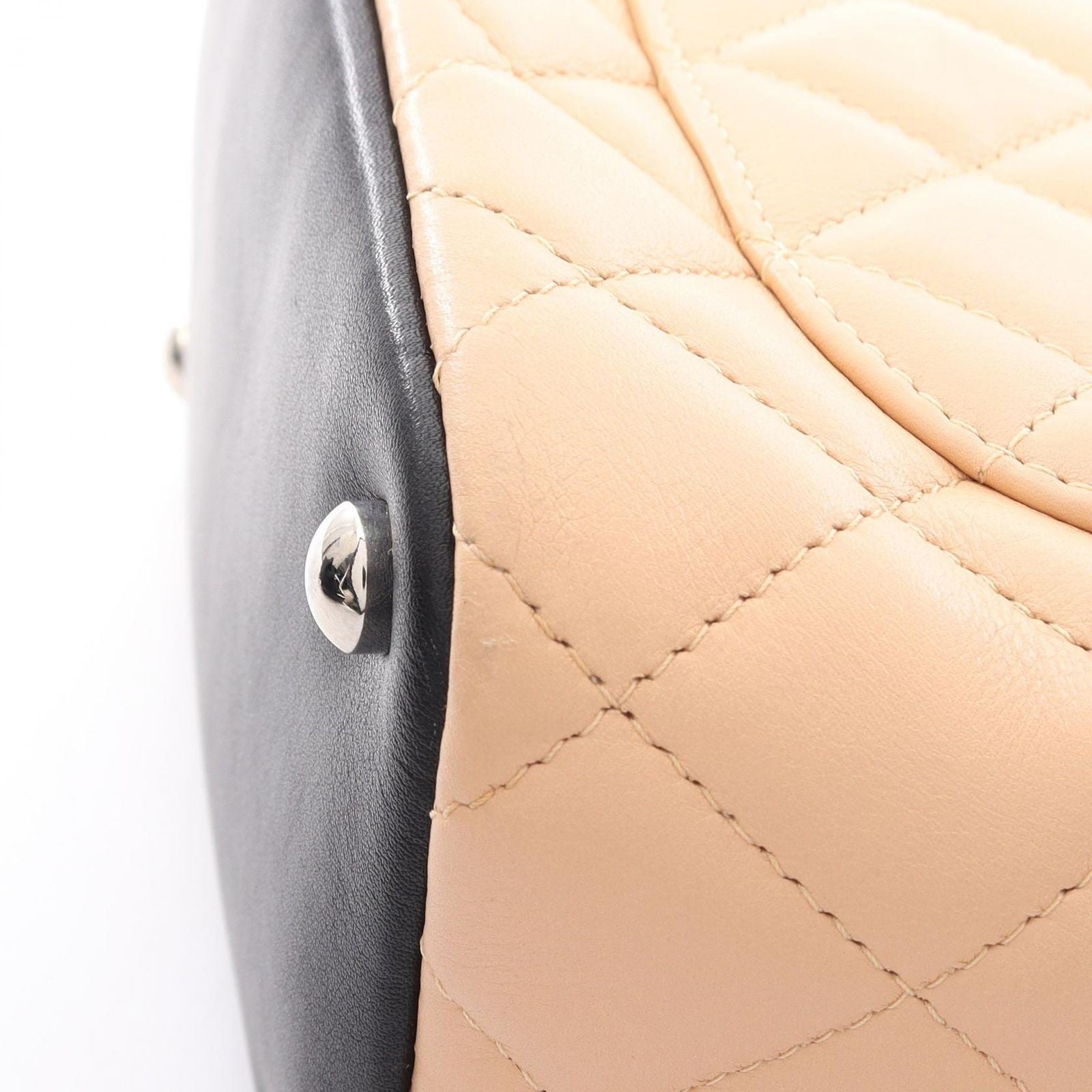 Chanel Tote Bag Cambon Line Small Beige Black Leather — view 7