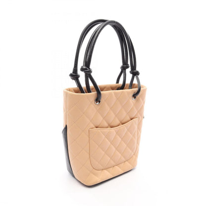 Chanel Tote Bag Cambon Line Small Beige Black Leather — view 2