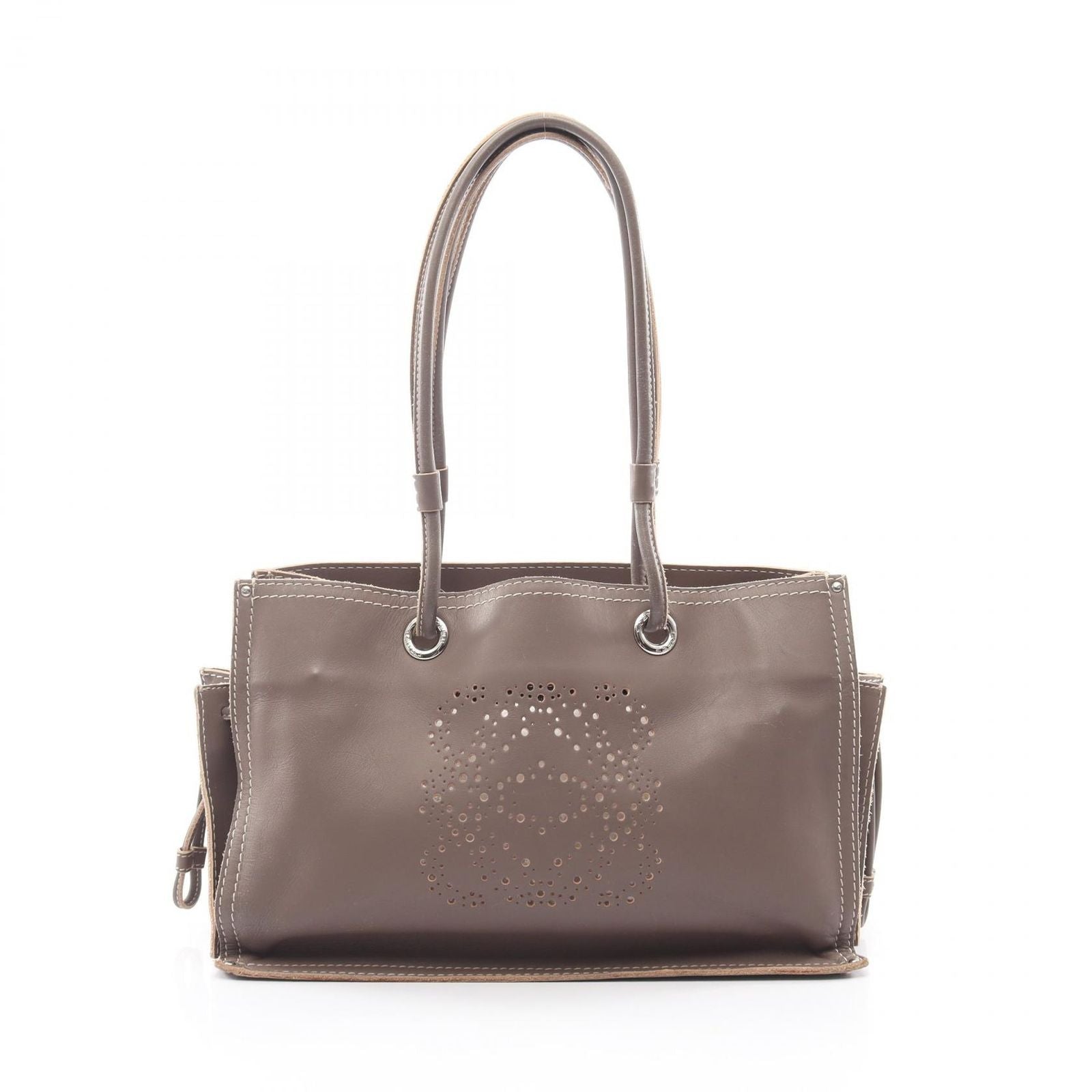 Loewe Tote Bag Anagram Perforated Gray Ju Leather