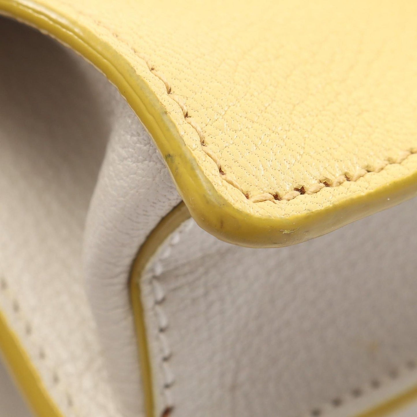 Miu Miu Shoulder Bag Madras Yellow White Leather — view 6