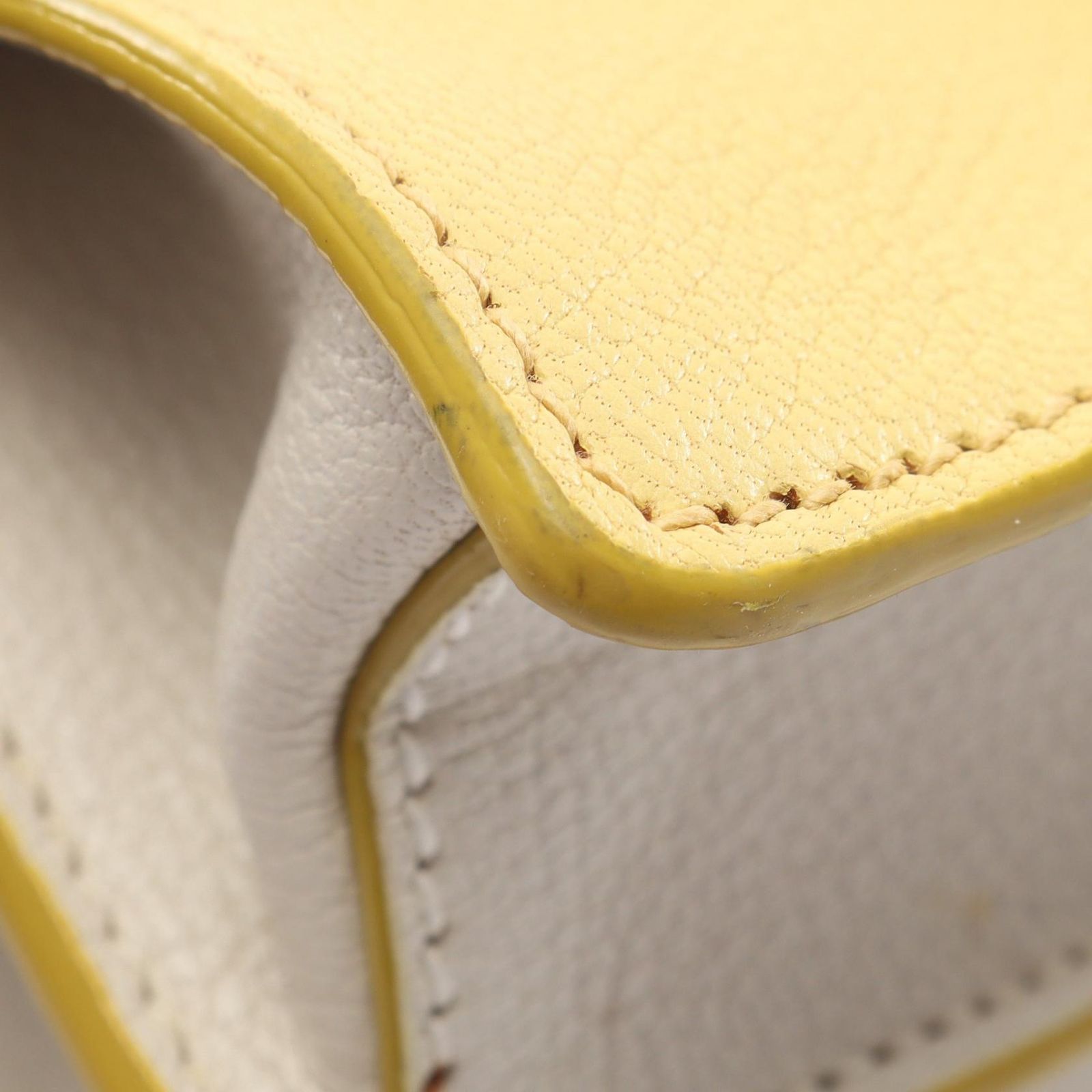 Miu Miu Shoulder Bag Madras Yellow White Leather — view 6