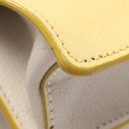 Miu Miu Shoulder Bag Madras Yellow White Leather — view 6