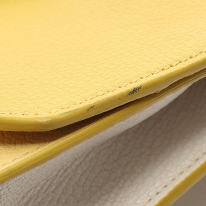 Miu Miu Shoulder Bag Madras Yellow White Leather — view 8