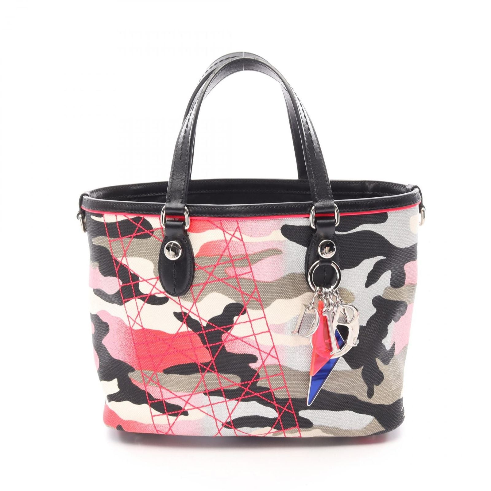 Dior Handbag Anselm Reyle Camouflage Multi Canvas Leather Cdxanselm Tote