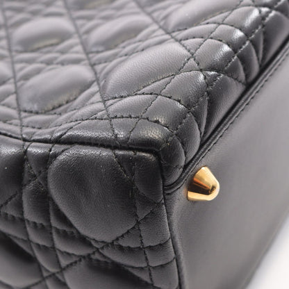 Dior Handbag Lady Dior Large Cannage 2-Way Black Leather Lady Dior Tote — view 8
