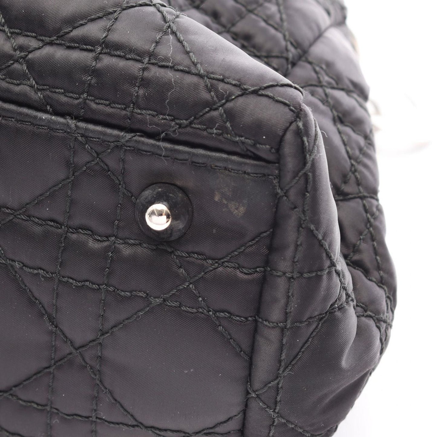 Dior Handbag Charming Lock Cannage Black Nylon Leather — view 5