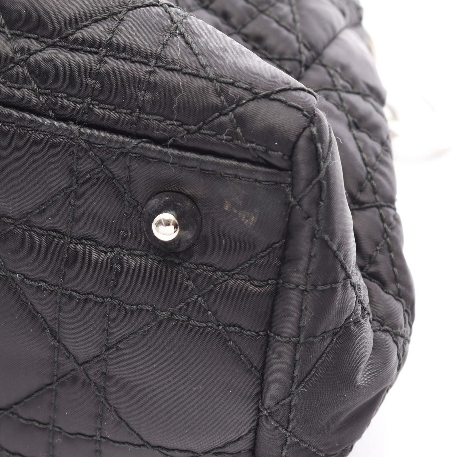 Dior Handbag Charming Lock Cannage Black Nylon Leather — view 5