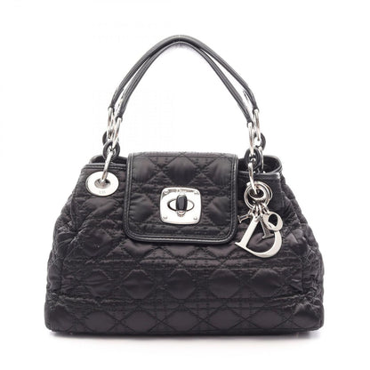 Dior Handbag Charming Lock Cannage Black Nylon Leather