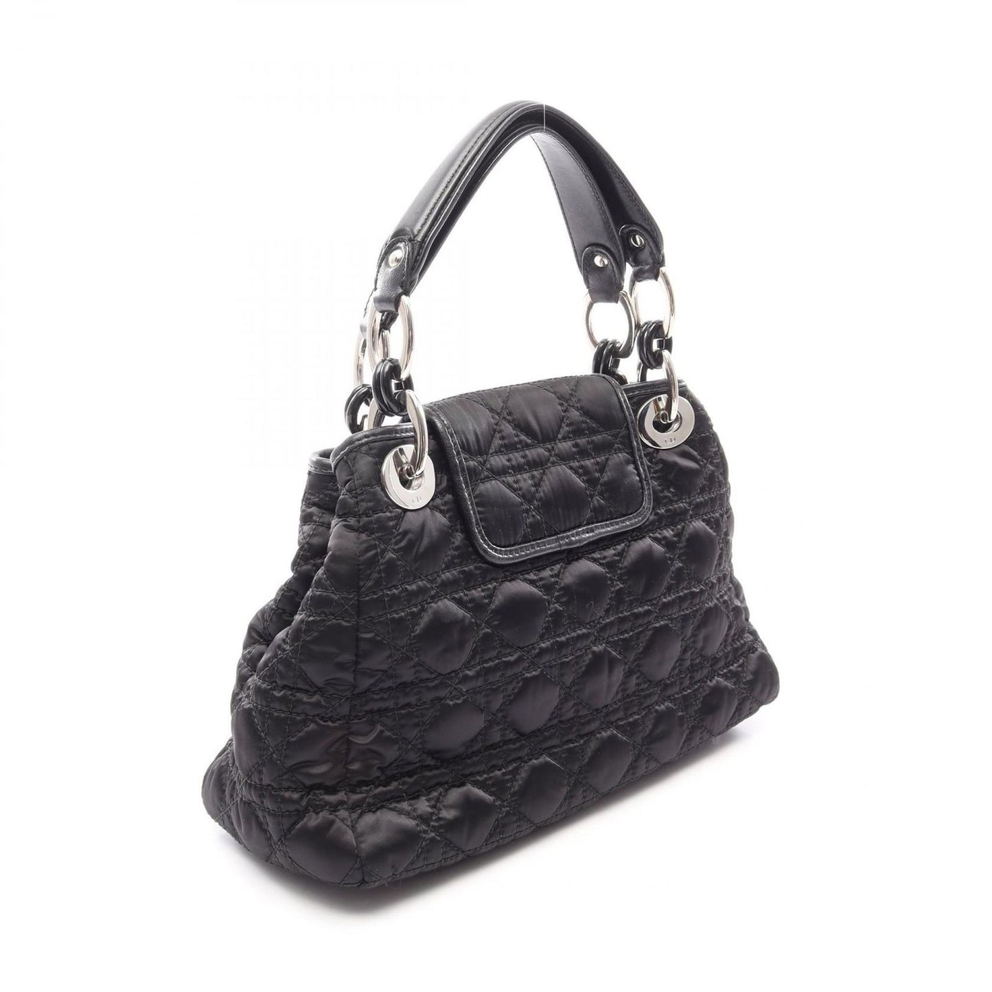 Dior Handbag Charming Lock Cannage Black Nylon Leather — view 2