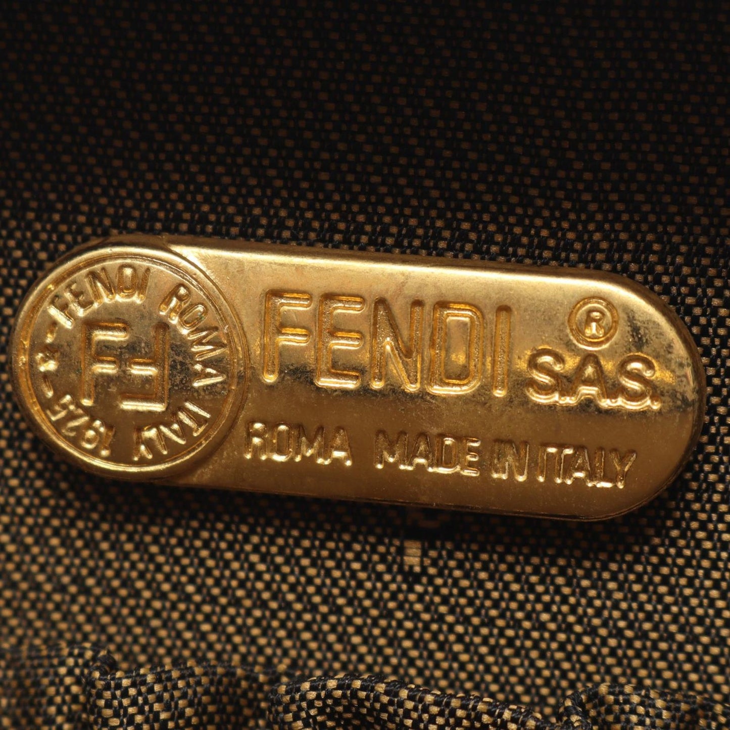 Fendi Handbag Zucca Brown Canvas Leather Mini Vanity Bag — view 4