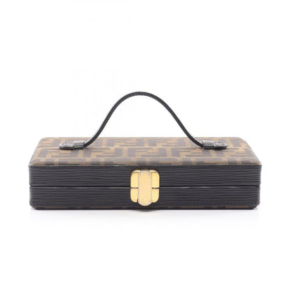 Fendi Handbag Zucca Brown Canvas Leather Mini Vanity Bag