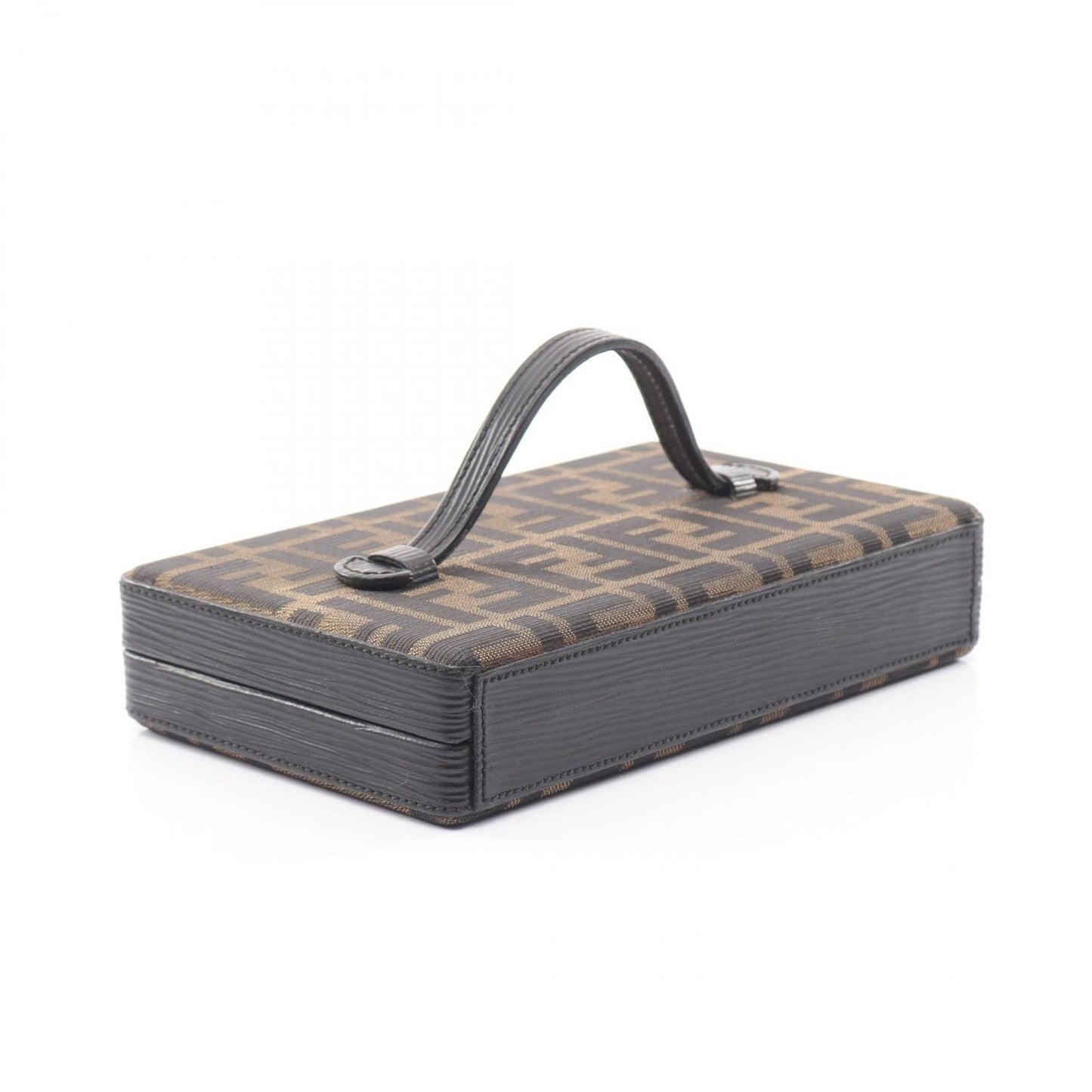 Fendi Handbag Zucca Brown Canvas Leather Mini Vanity Bag — view 2