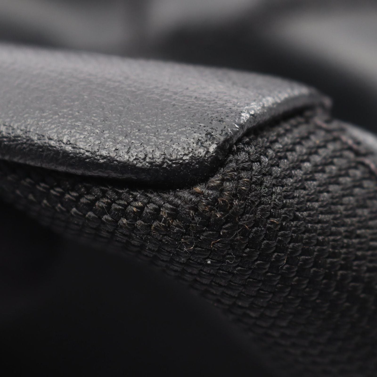 Chanel Tote Bag Paris Biarritz MM Black Canvas Leather MM — view 6