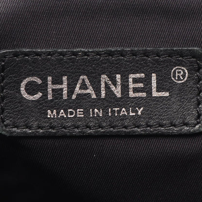 Chanel Tote Bag Paris Biarritz MM Black Canvas Leather MM — view 4