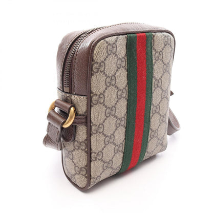 Gucci Shoulder Bag Ophidia GG Supreme Beige Brown Green Canvas Leather Mini — view 2