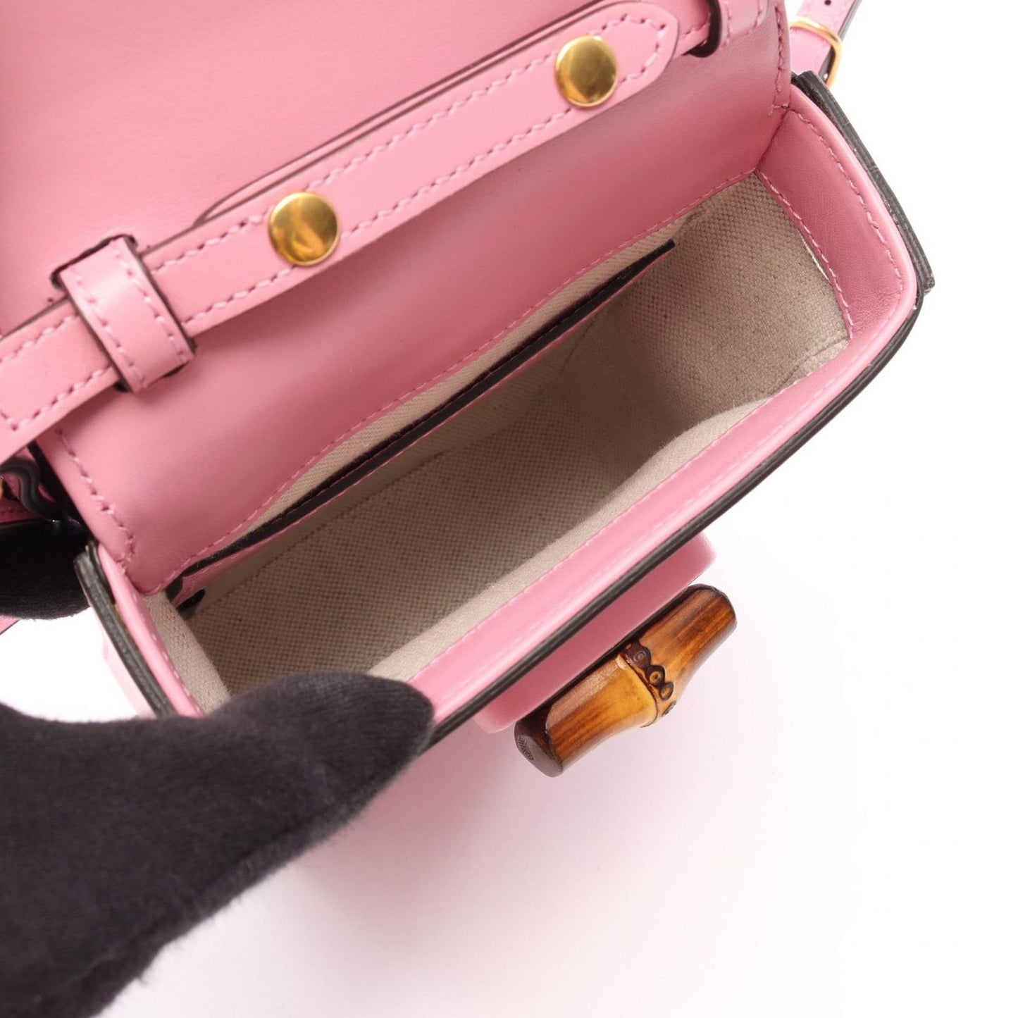 Gucci Bamboo 2-Way Pink Leather 3way Mini Bag — view 3