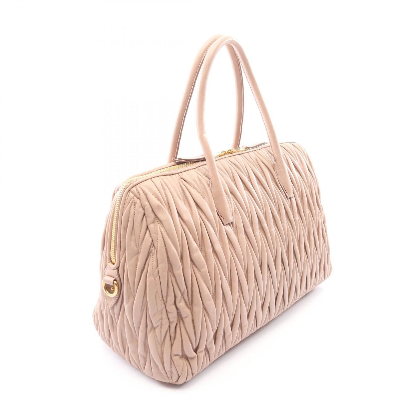 Miu Miu Handbag Matelasse 2-Way Pink Beige Leather — view 2