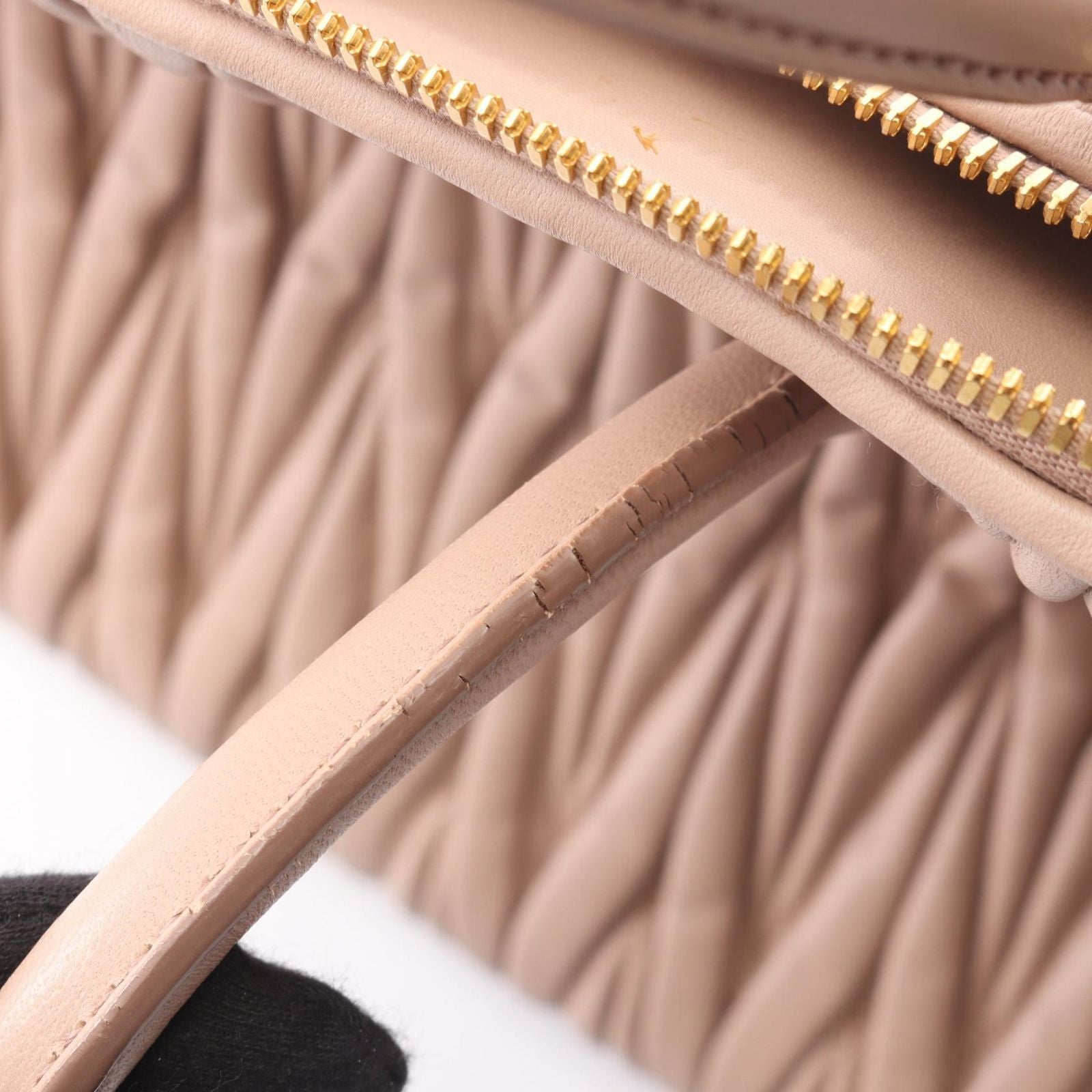 Miu Miu Handbag Matelasse 2-Way Pink Beige Leather — view 7