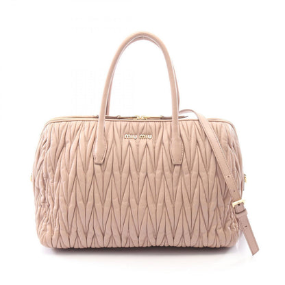 Miu Miu Handbag Matelasse 2-Way Pink Beige Leather