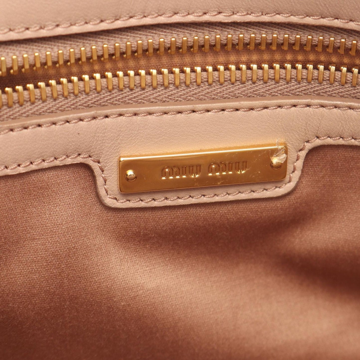 Miu Miu Handbag Matelasse 2-Way Pink Beige Leather — view 4