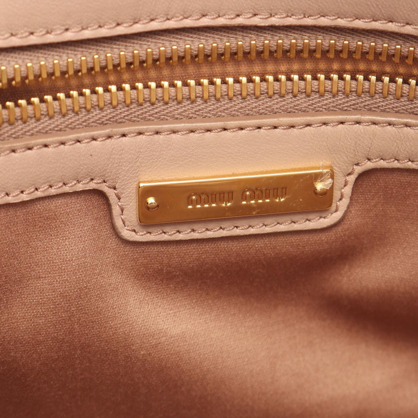 Miu Miu Handbag Matelasse 2-Way Pink Beige Leather — view 4