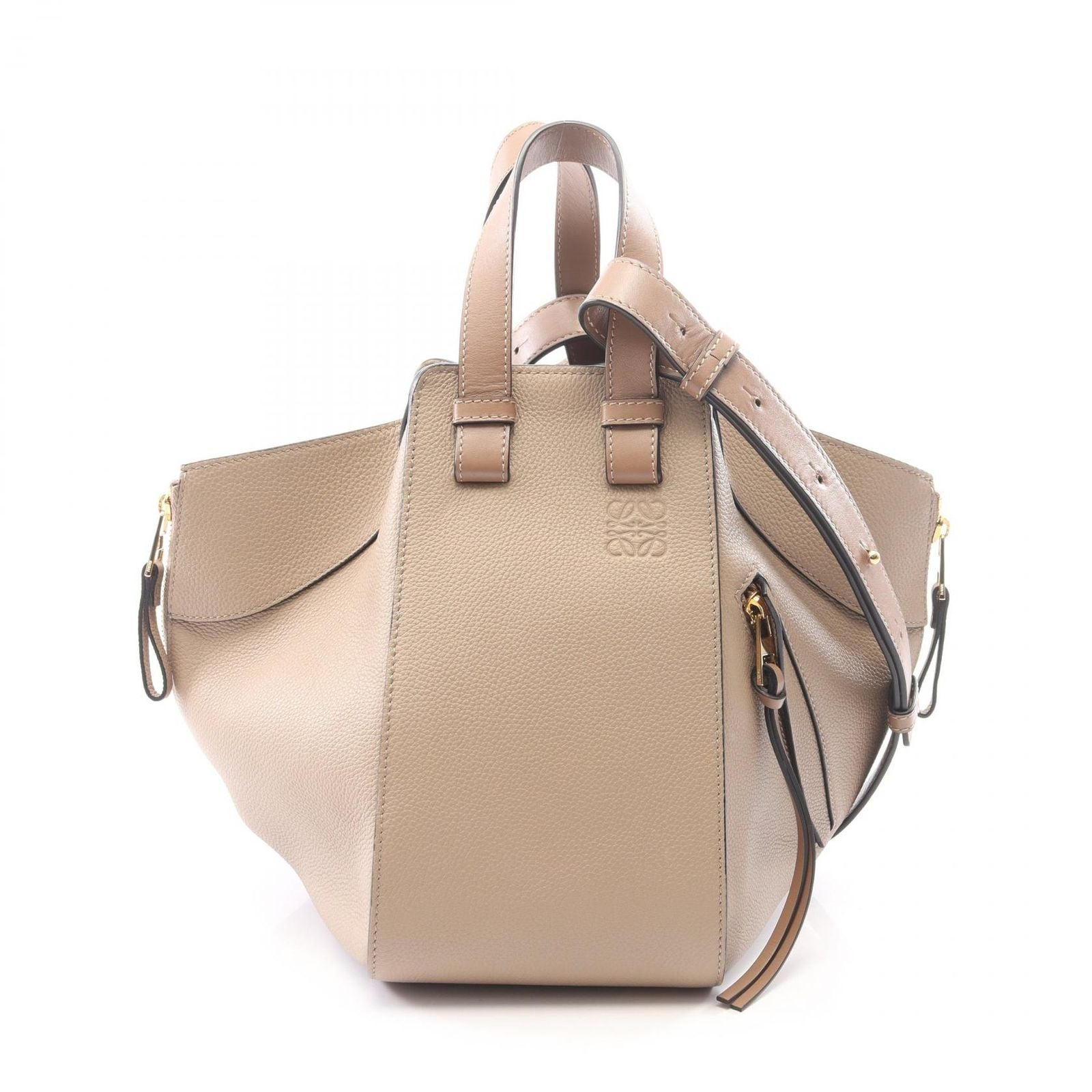 Loewe Handbag Hammock Bag Small 2-Way Beige Brown Leather