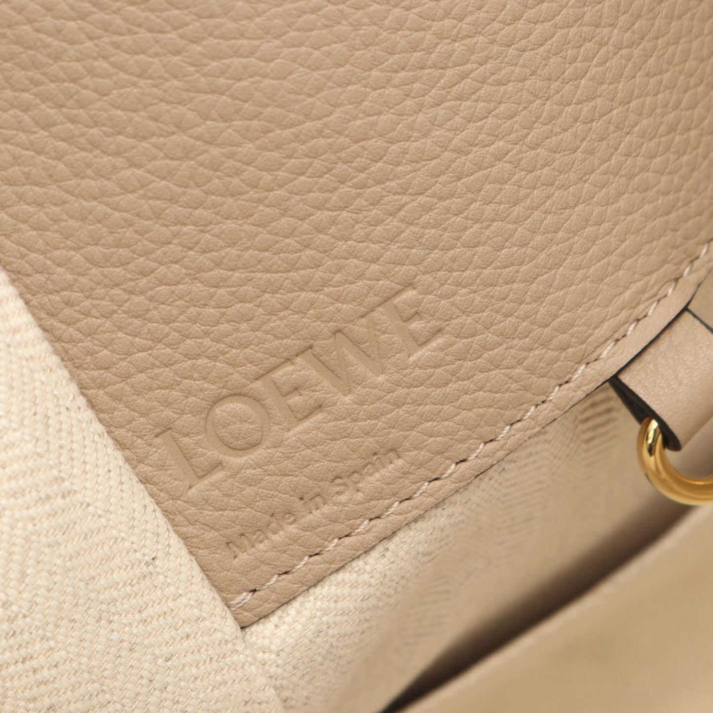 Loewe Handbag Hammock Bag Small 2-Way Beige Brown Leather — view 4