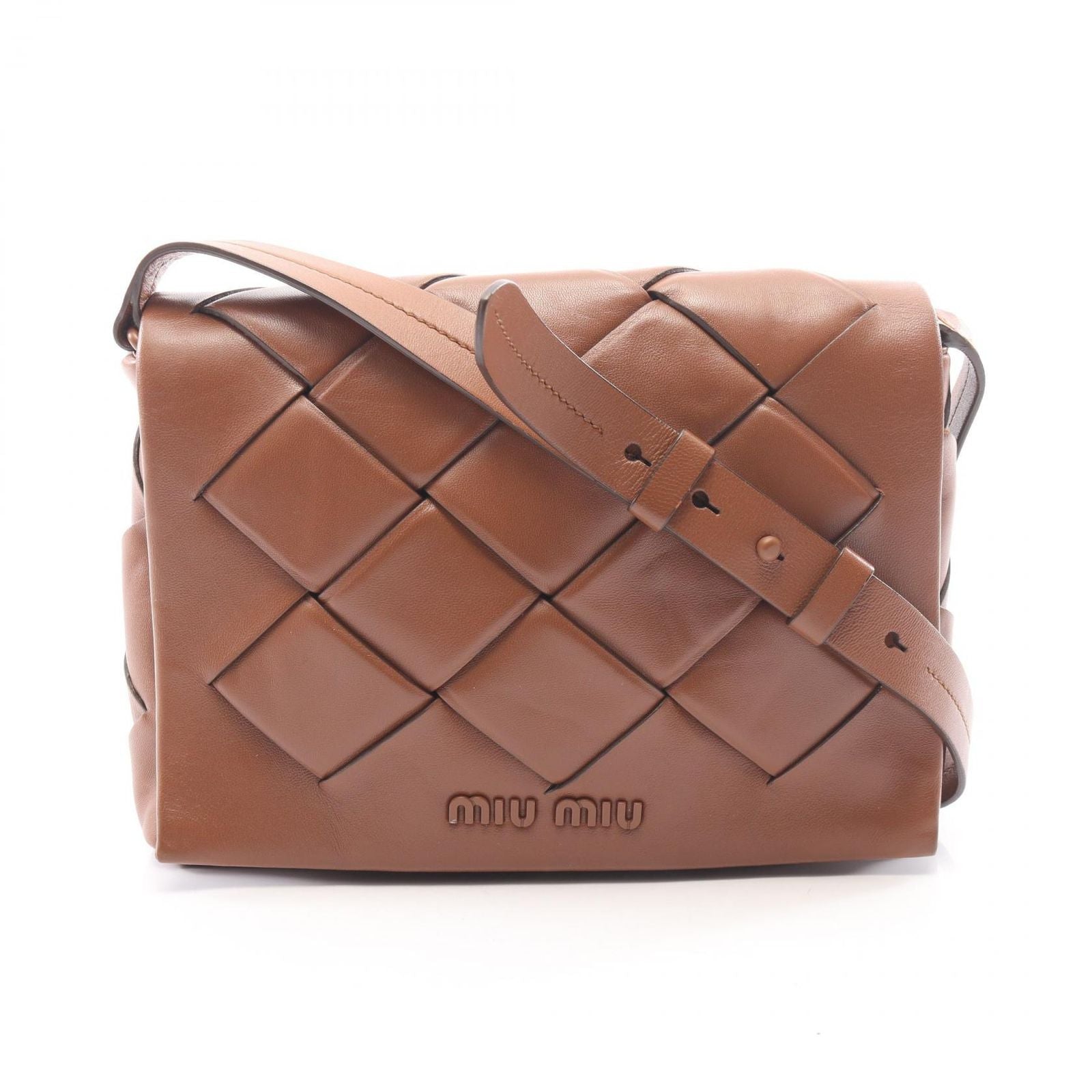 Miu Miu Shoulder Bag Brown Leather