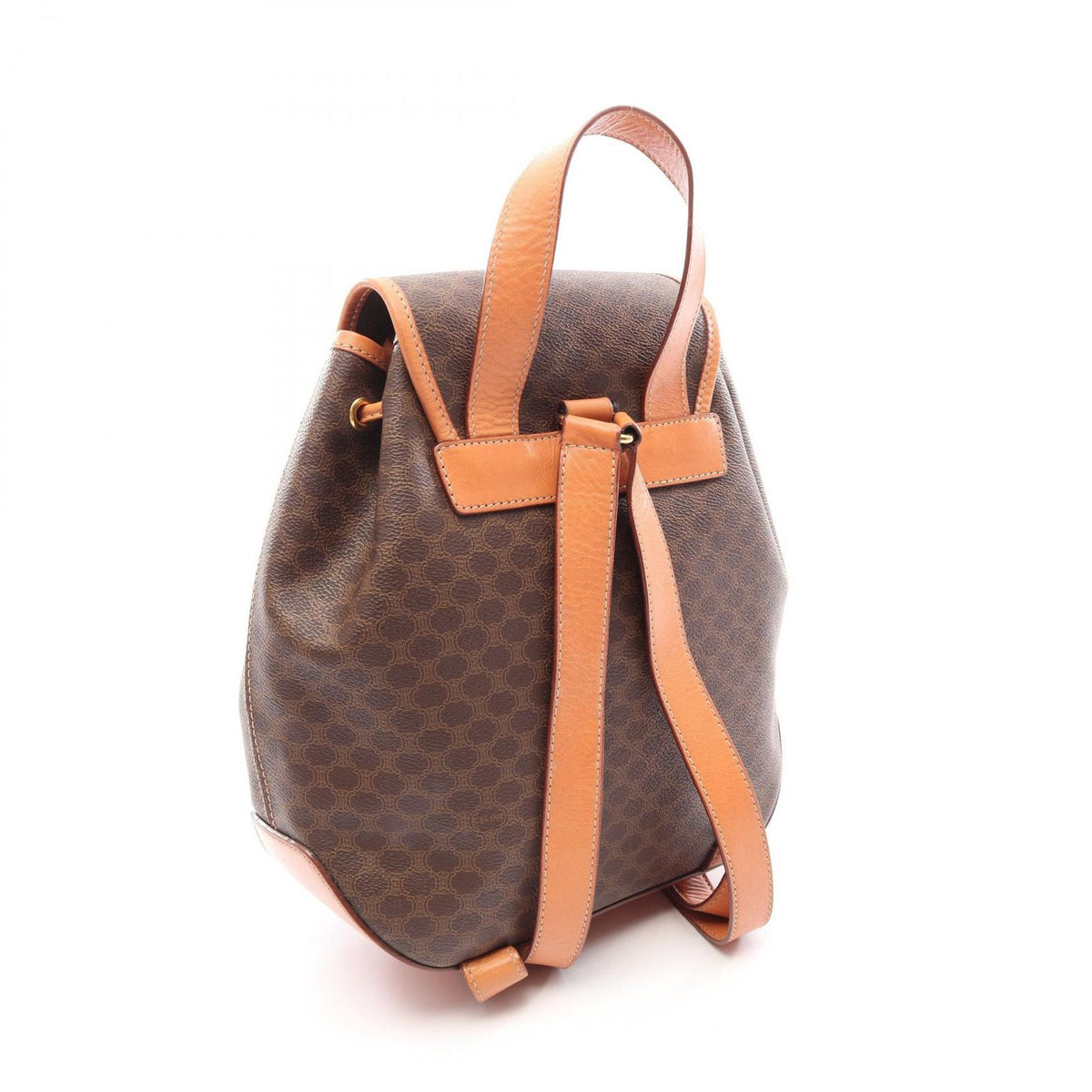 Celine Backpack Macadam Brown Dark Canvas Leather — view 2