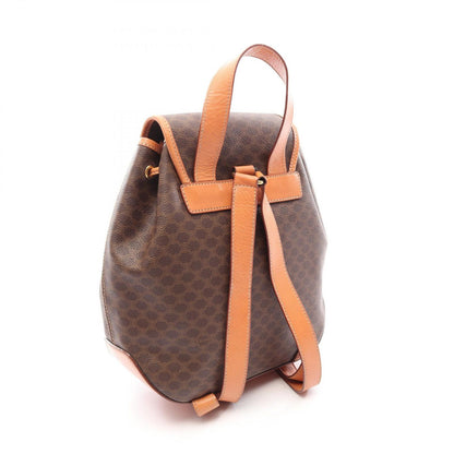 Celine Backpack Macadam Brown Dark Canvas Leather — view 2