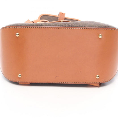 Celine Backpack Macadam Brown Dark Canvas Leather — view 5