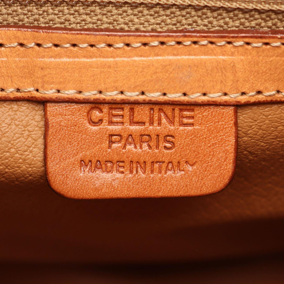 Celine Backpack Macadam Brown Dark Canvas Leather — view 4