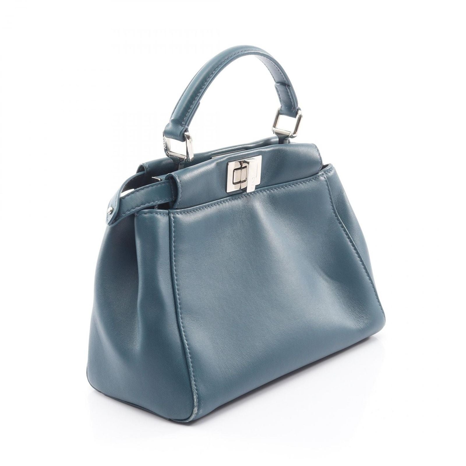 Fendi Handbag Mini Peekaboo Blue Green Leather — view 2