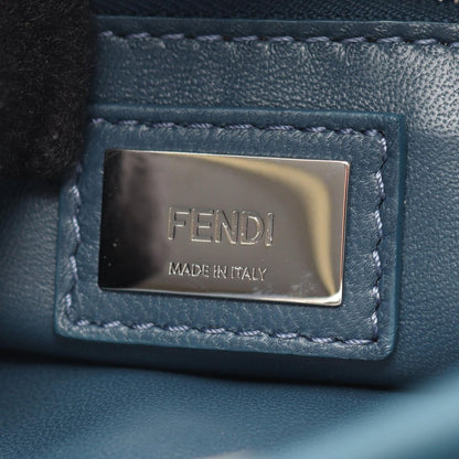 Fendi Handbag Mini Peekaboo Blue Green Leather — view 4