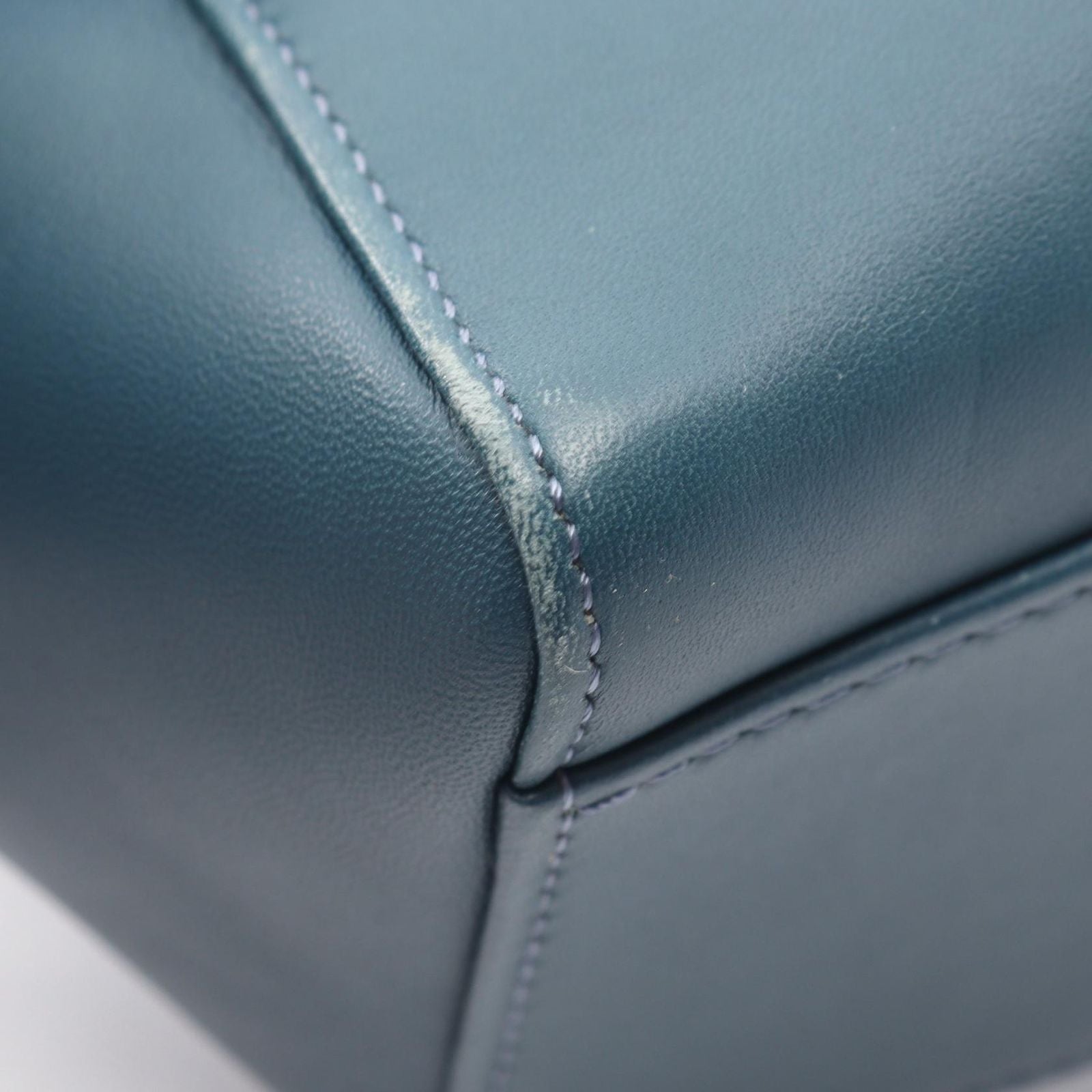 Fendi Handbag Mini Peekaboo Blue Green Leather — view 5