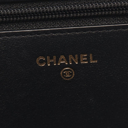 Chanel Shoulder Bag Boy Champagne Gold Black Lambskin Boy Chain Wallet — view 4
