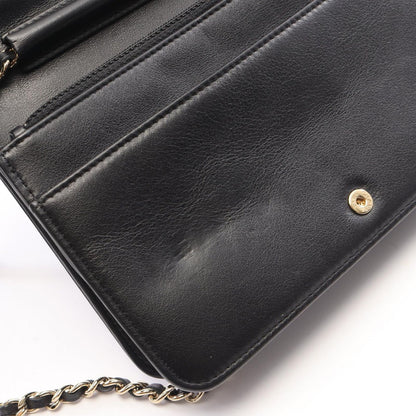 Chanel Shoulder Bag Boy Champagne Gold Black Lambskin Boy Chain Wallet — view 6