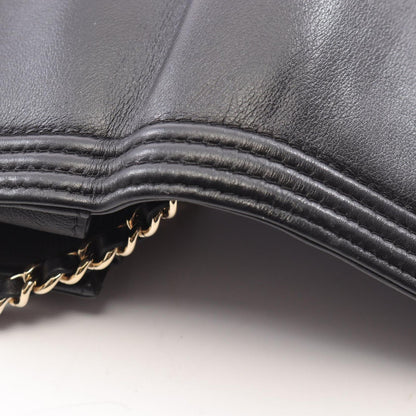 Chanel Shoulder Bag Boy Champagne Gold Black Lambskin Boy Chain Wallet — view 7