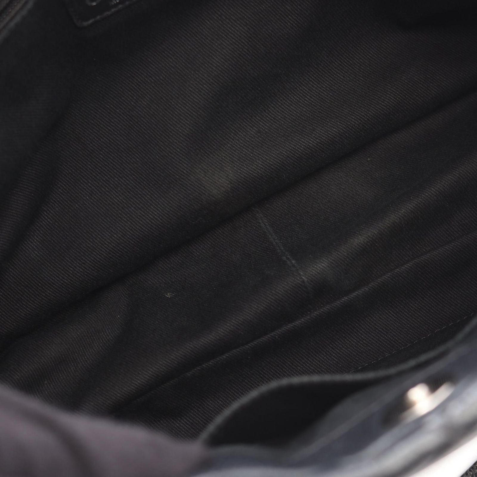 Chanel Tote Bag Quilted Black Caviar Leather CC Logo Chain — view 6
