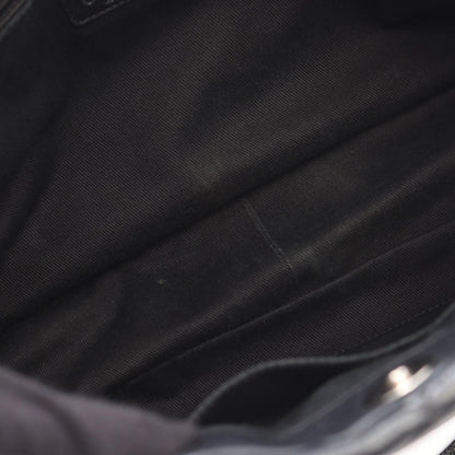 Chanel Tote Bag Quilted Black Caviar Leather CC Logo Chain — view 6