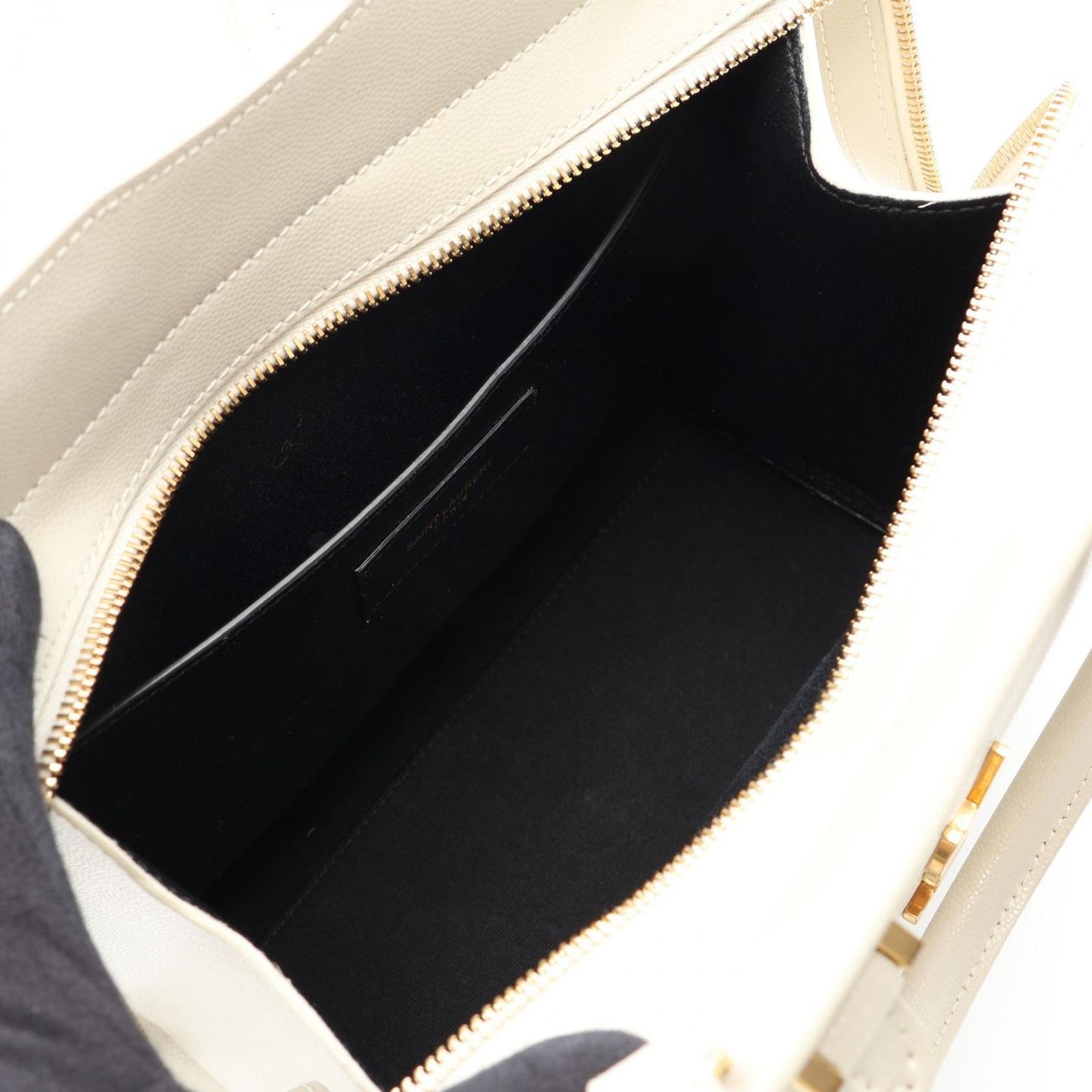 Saint Laurent Paris Handbag Uptown Tote Small 2-Way Ivory Leather — view 3